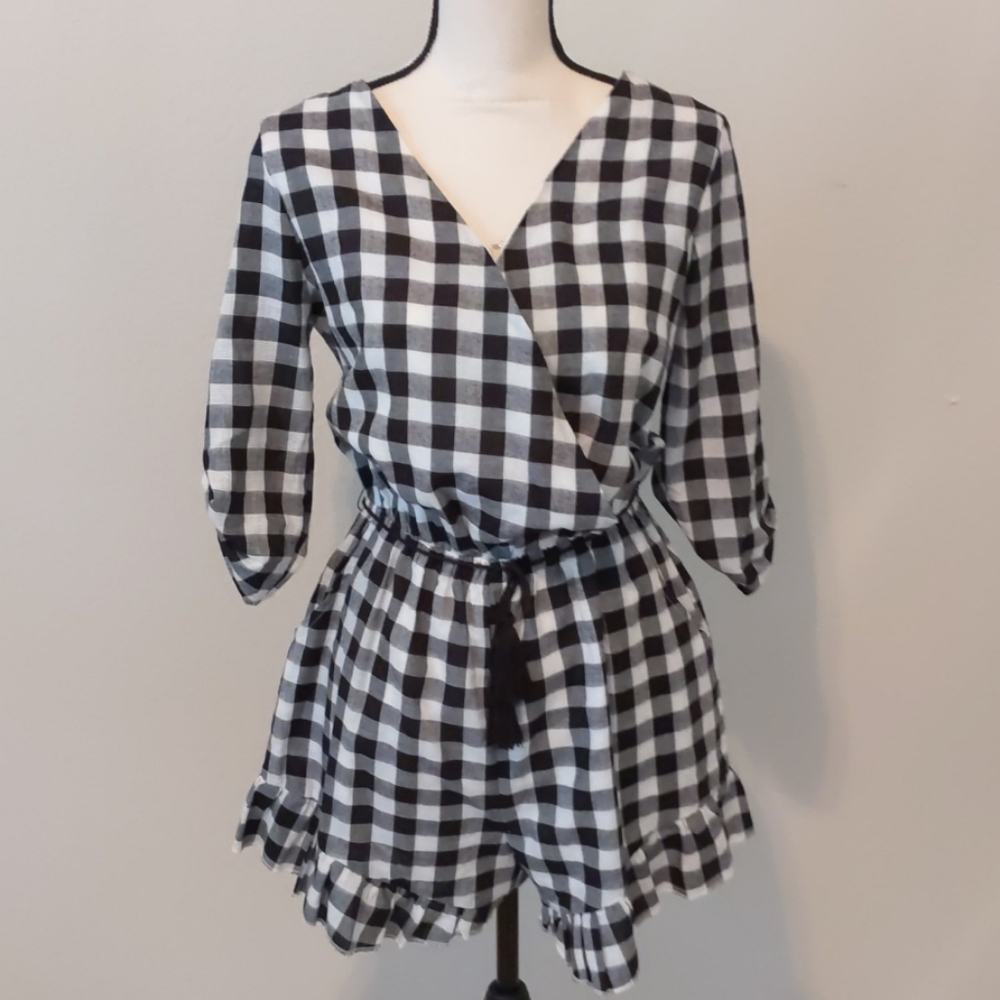 NWT Black and White Romper.